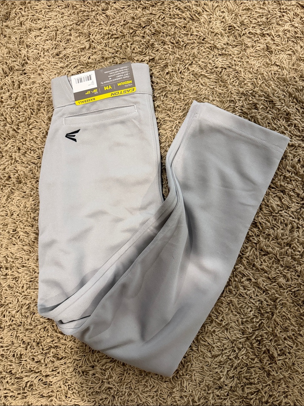 New with Tags Easton Light Gray Athletic Baseball Pants